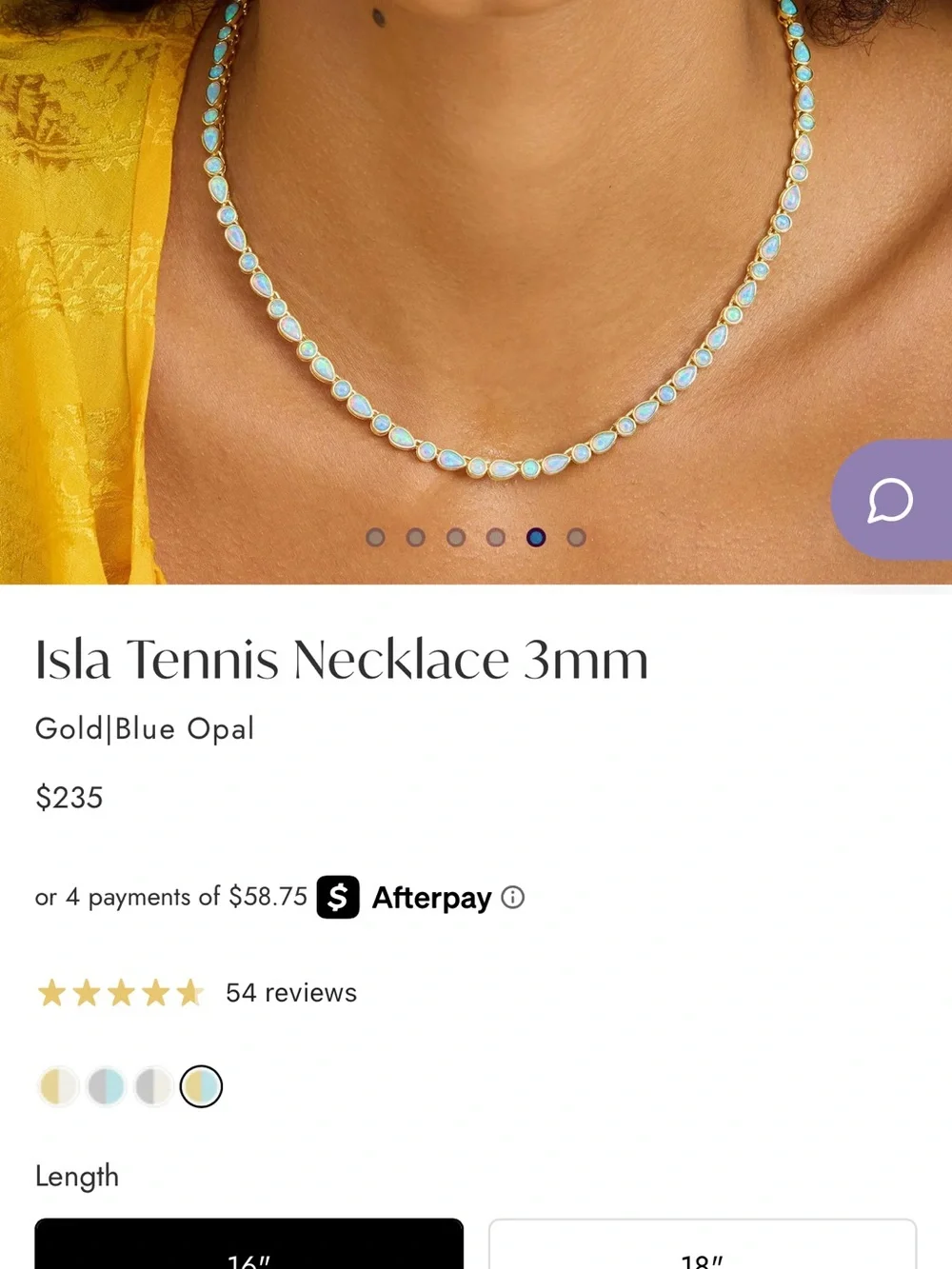Melinda Maria Gold Necklace with Blue Opal Accents - Picture 1 of 2